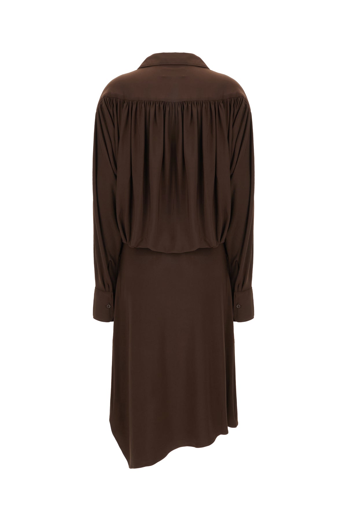 COPERNI Abito in poliestere stretch marrone, view 2