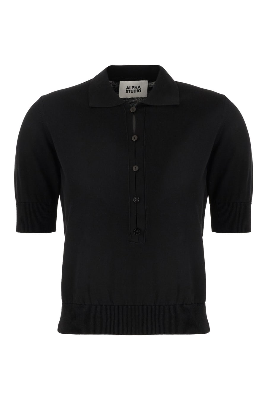 ALPHA STUDIO Polo in cotone nero