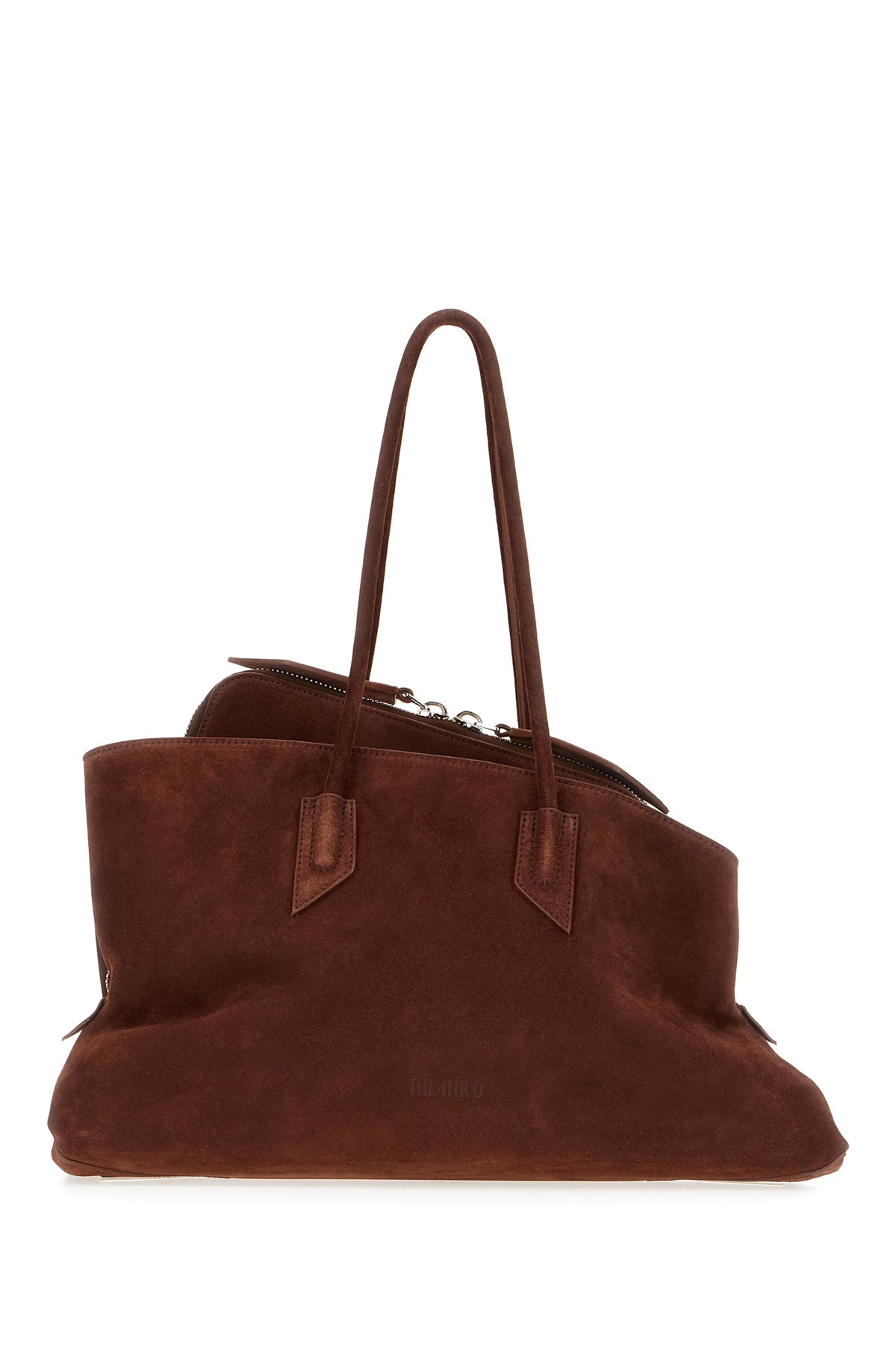 The Attico Borsa a spalla La Passeggiata media in pelle scmosciata marrone