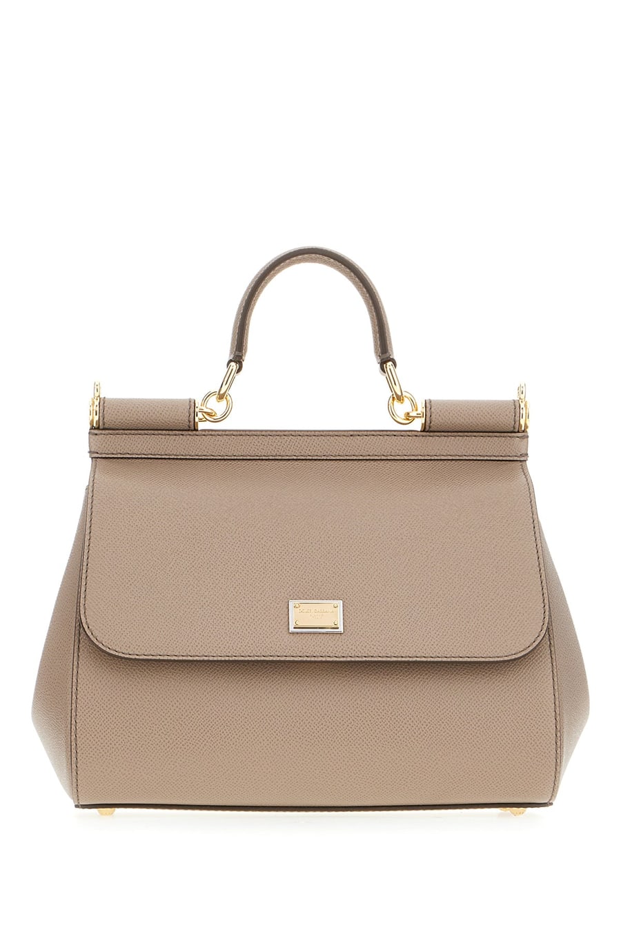 Dolce & Gabbana Borsa a mano Sicily grande in pelle grigio tortora