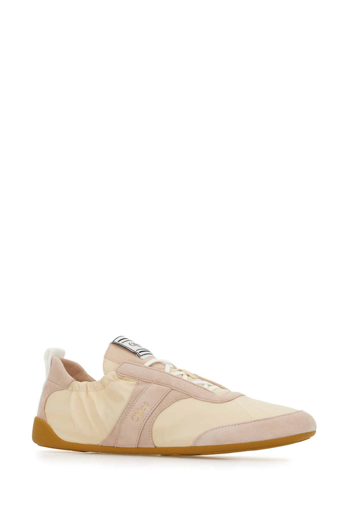Chloé Sneakers Kick in pelle rosa carne, view 2