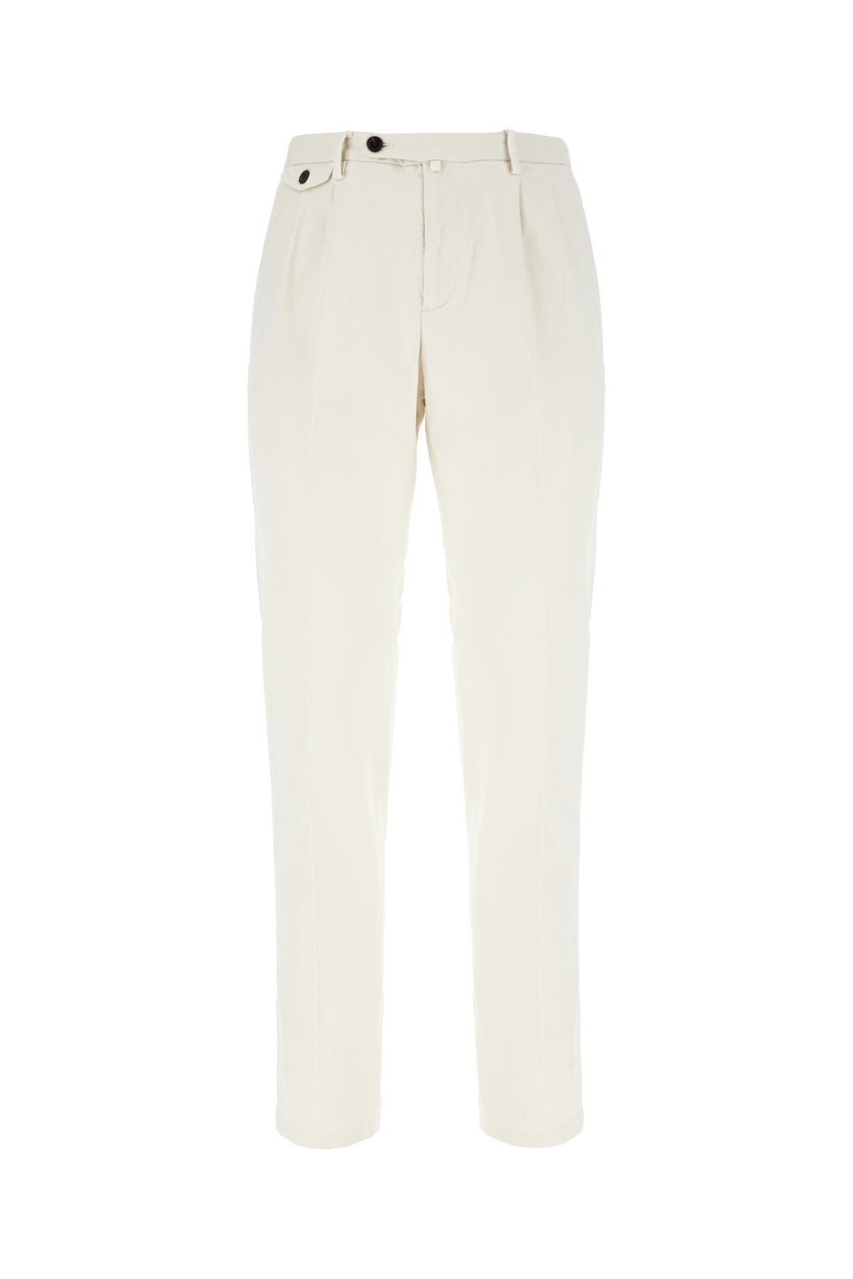 BRIGLIA Pantalone in misto lyocell stretch avorio
