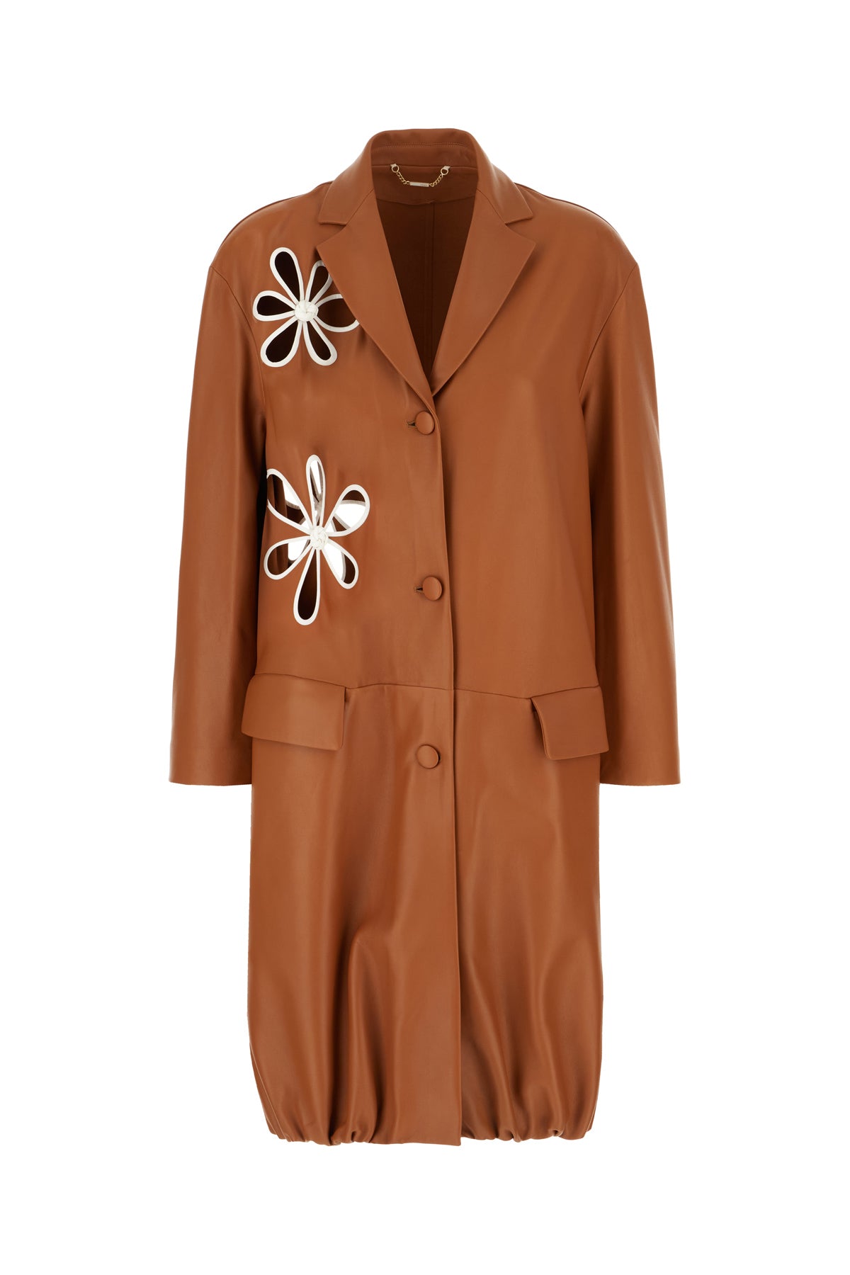 Fendi Cappotto in pelle caramello