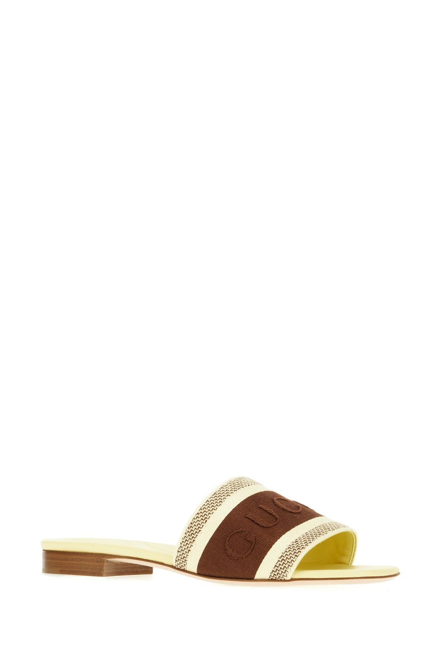 Gucci Slippers multicolor in pelle e tessuto, view 2
