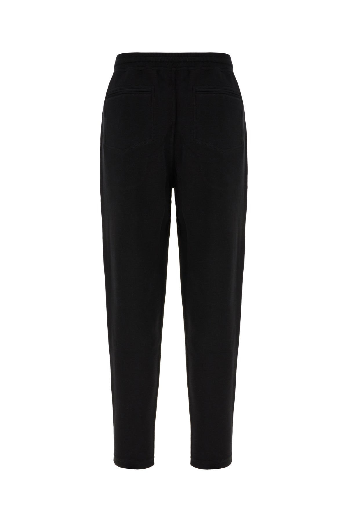 Brunello Cucinelli Pantalone jogging in misto cotone stretch nero, view 2
