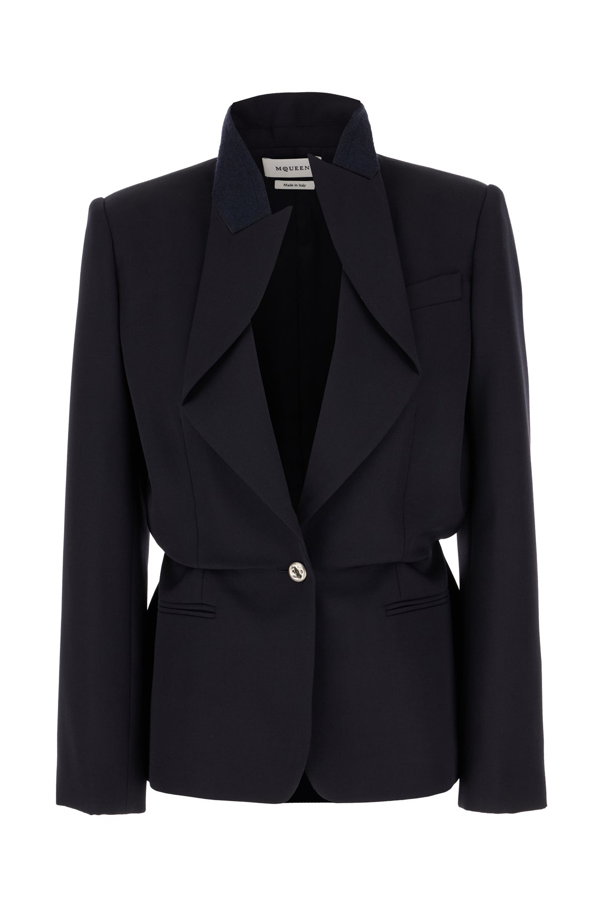 Alexander McQueen Giacca in lana blu notte
