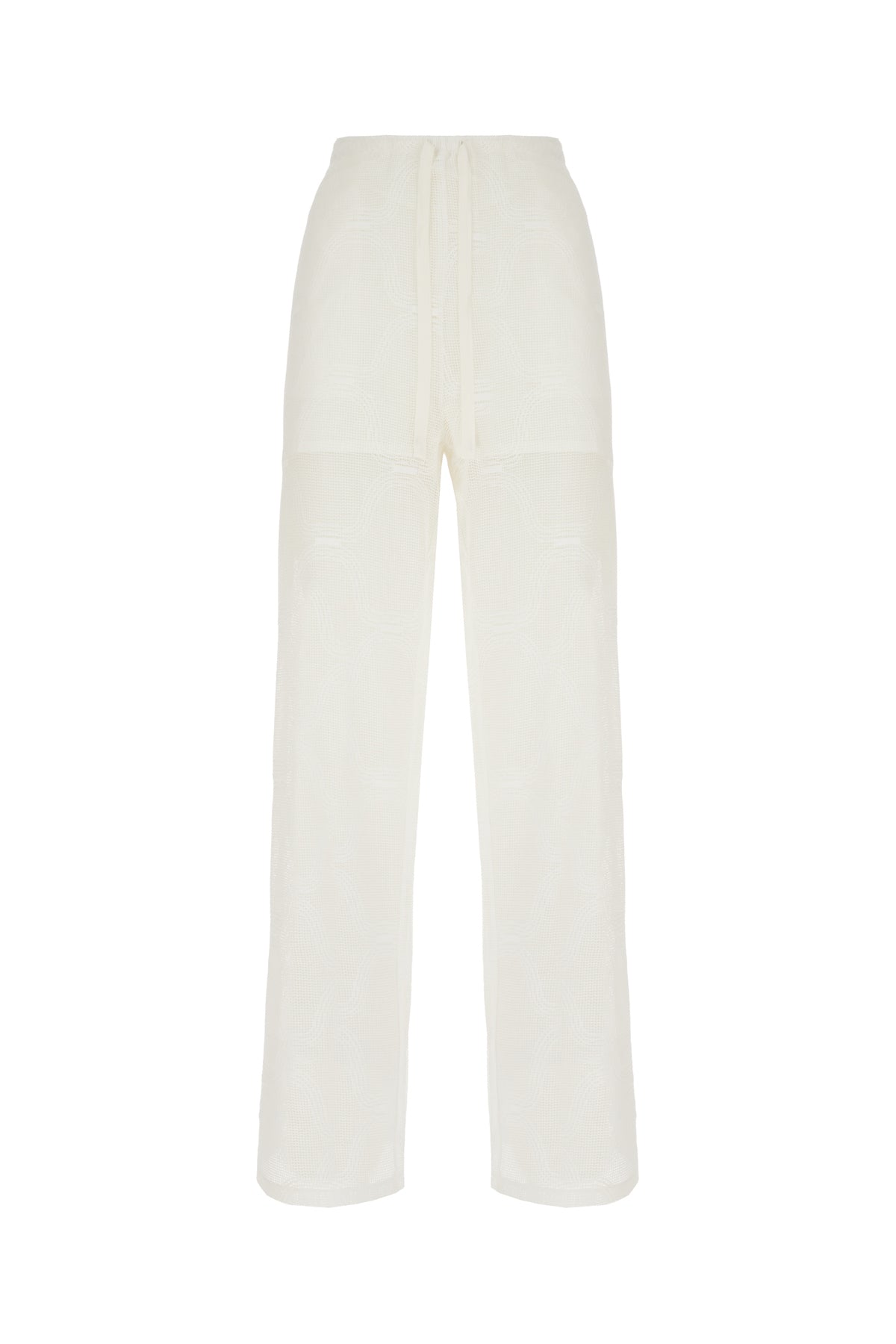 ALPHA STUDIO Pantalone in crochet bianco