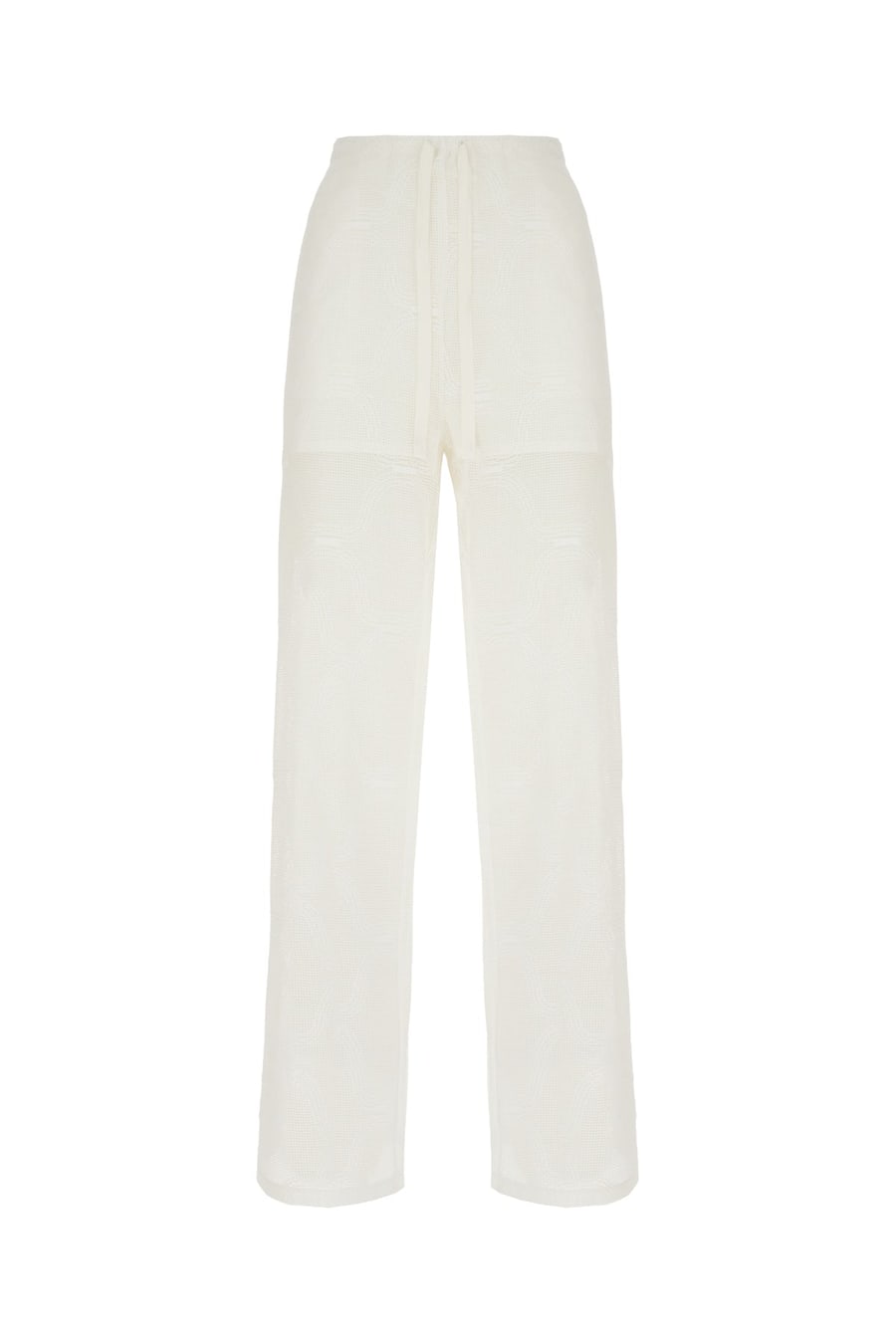 ALPHA STUDIO Pantalone in crochet bianco