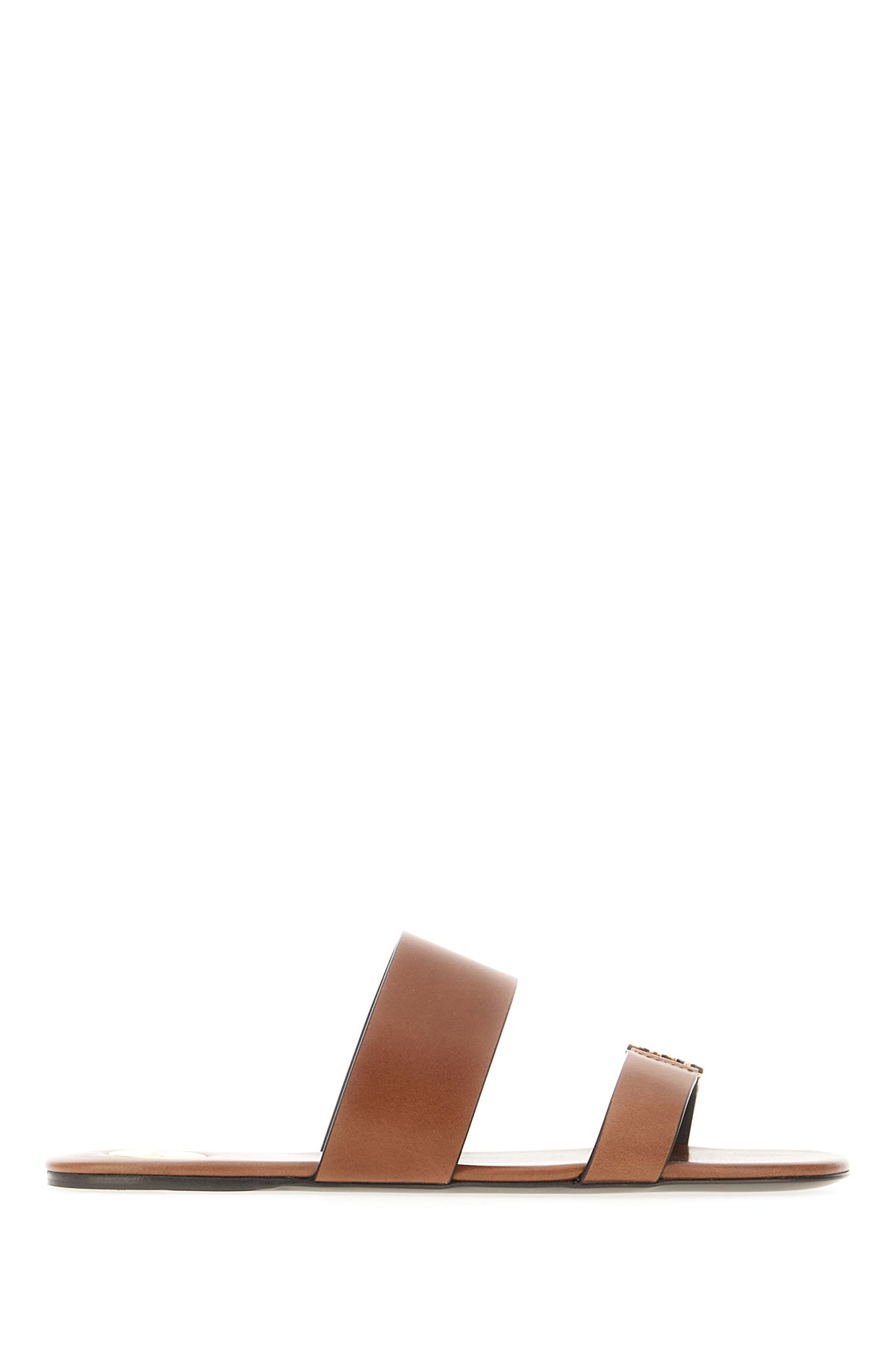 Saint Laurent Sandali Babylone in pelle marrone
