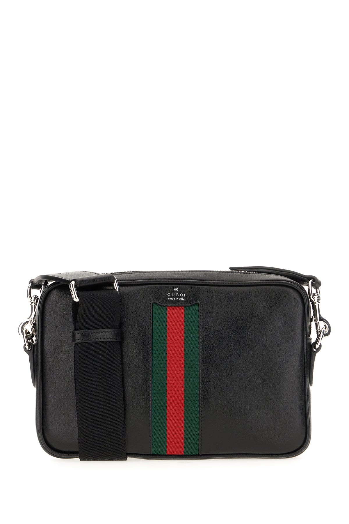 Gucci Borsa a tracolla piccola Web Trademark in pelle nera