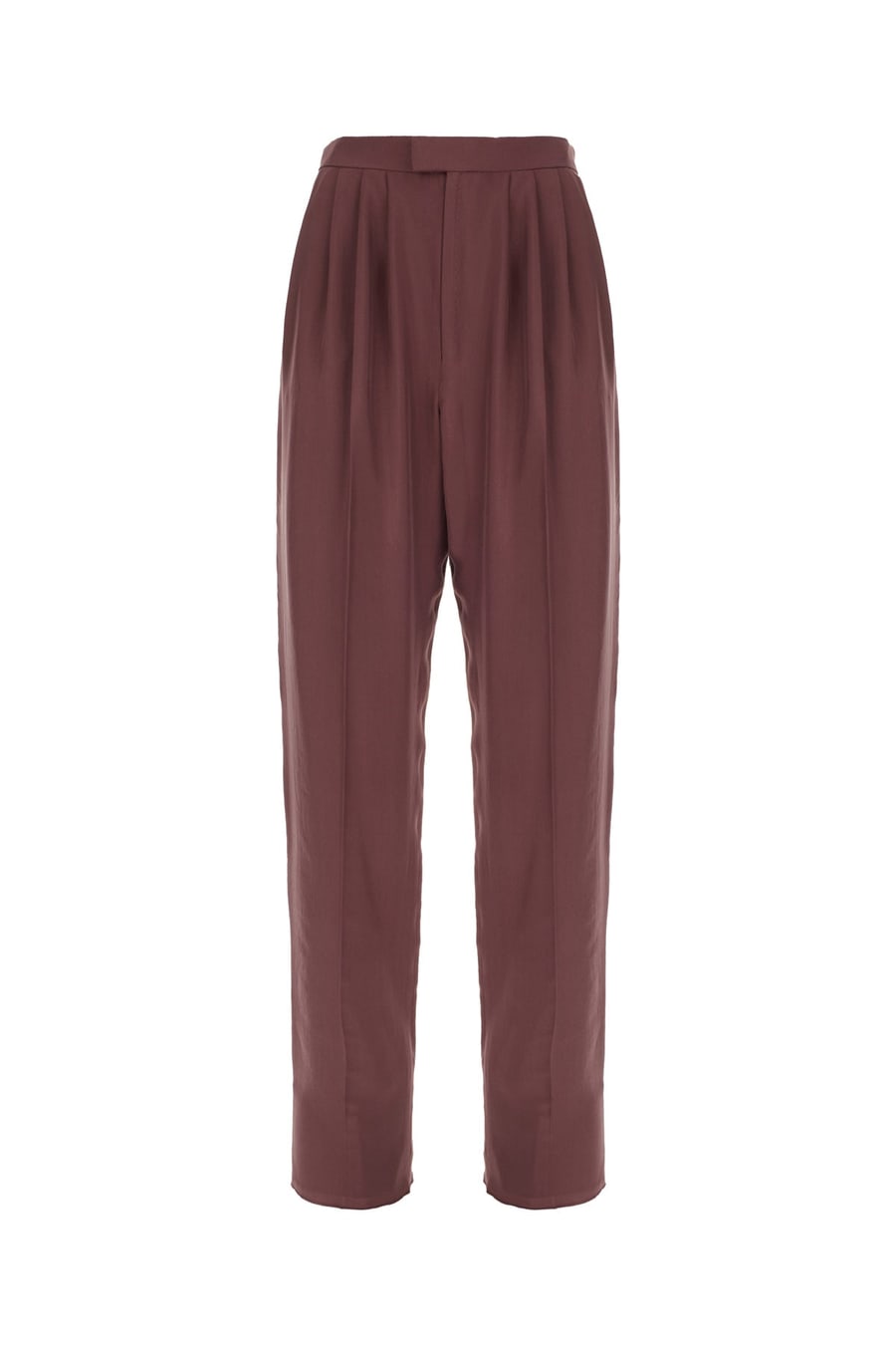 Saint Laurent Pantalone in seta prugna