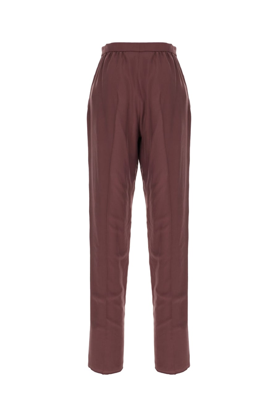 Saint Laurent Pantalone in seta prugna, view 2