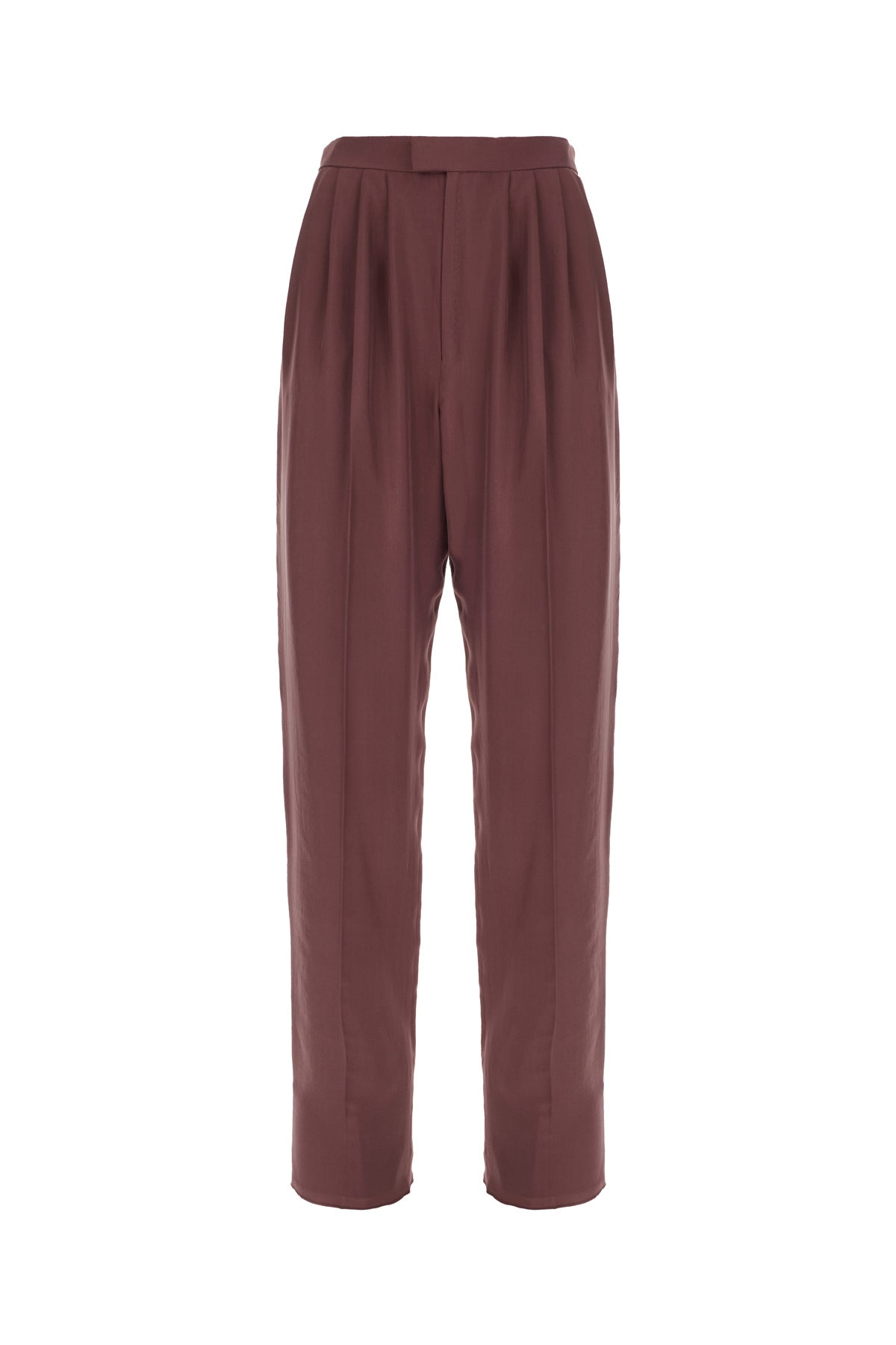 Saint Laurent Pantalone in seta prugna