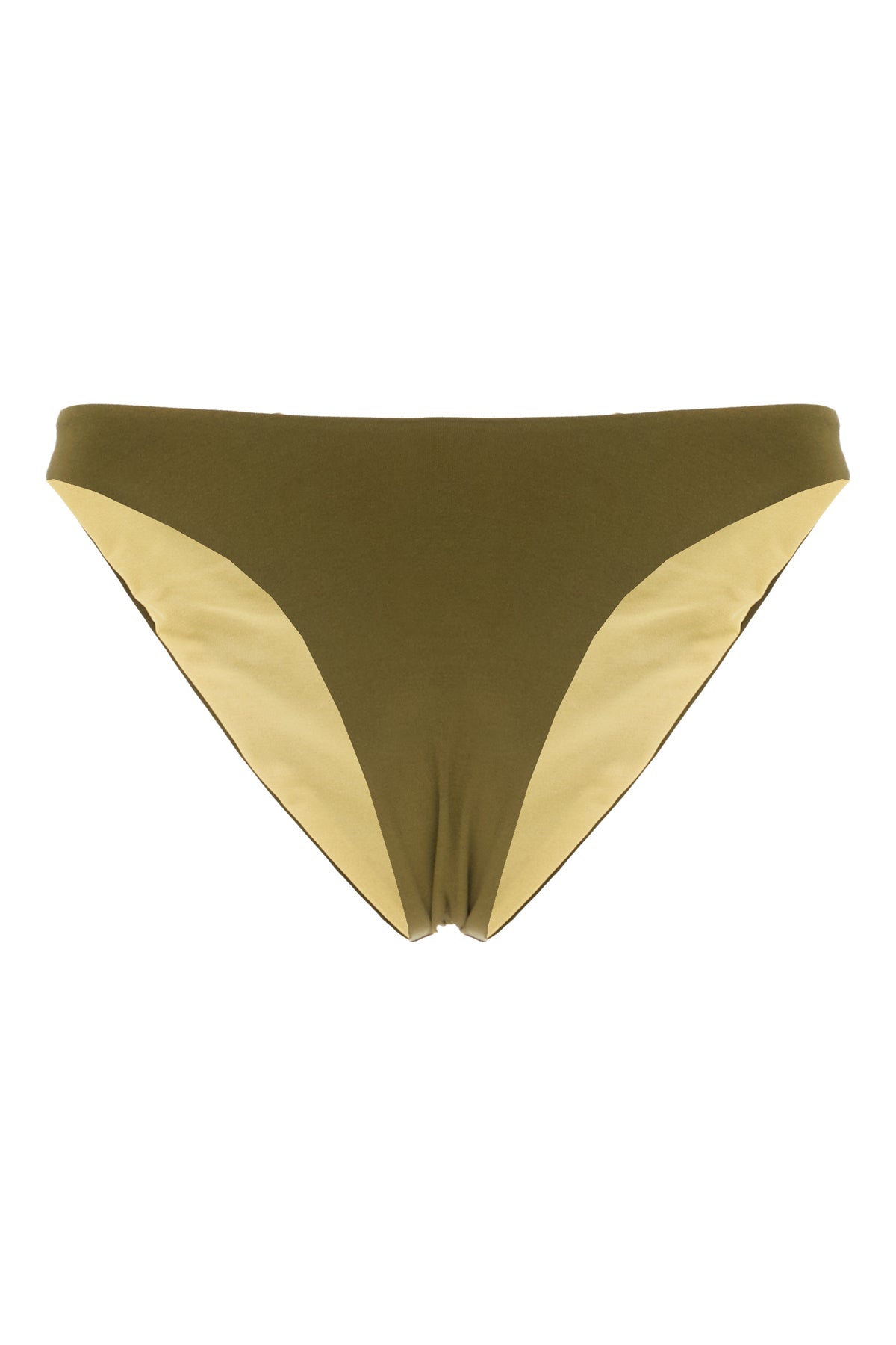 ANAMI Slip mare reversibile in nylon stretch verde oliva
