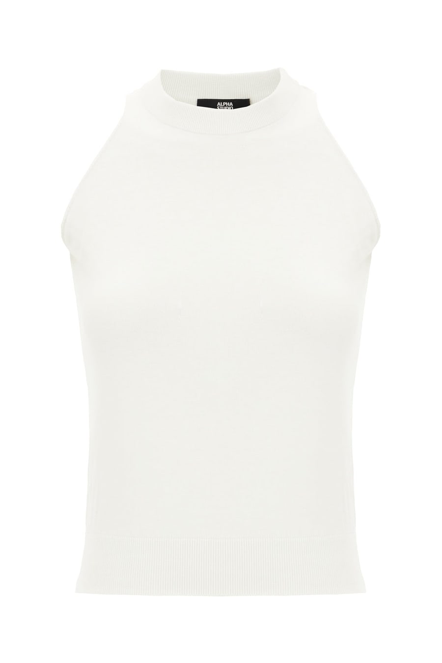 ALPHA STUDIO Top in cotone bianco