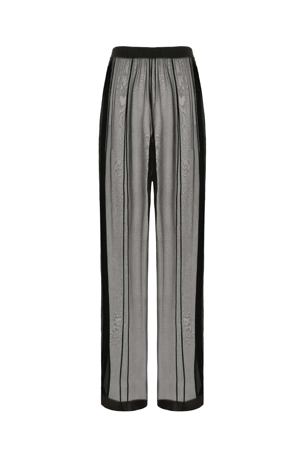 Saint Laurent Pantalone in seta nera, view 2