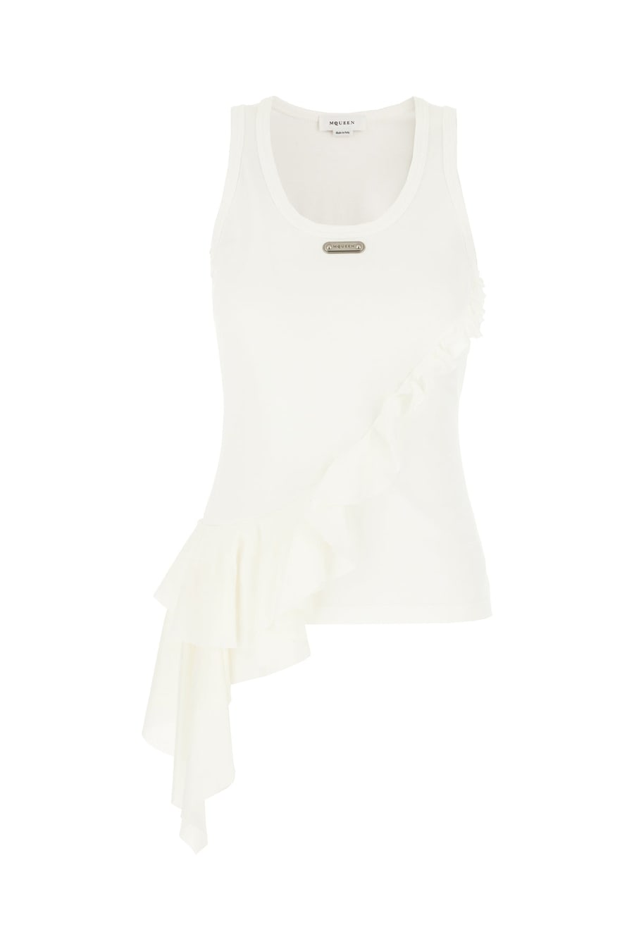 Alexander McQueen Canotta in cotone bianco