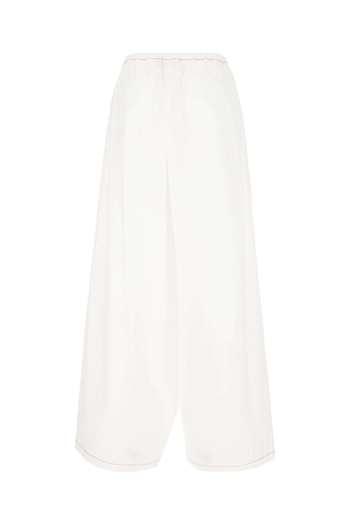 Marni Pantalone dalla gamba ampia in popeline bianco, view 2