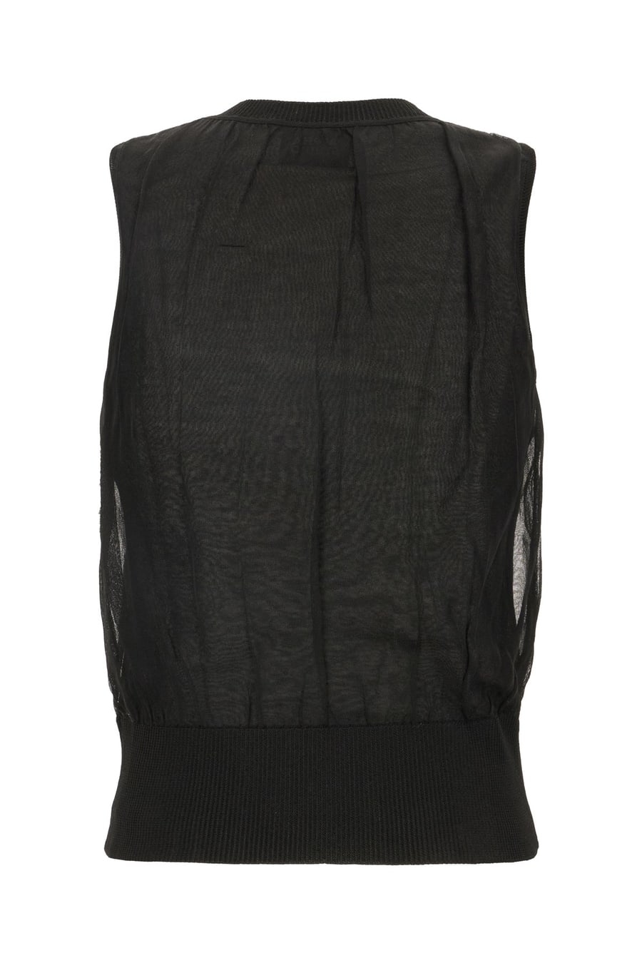 ALPHA STUDIO Top in misto cotone nero, view 2