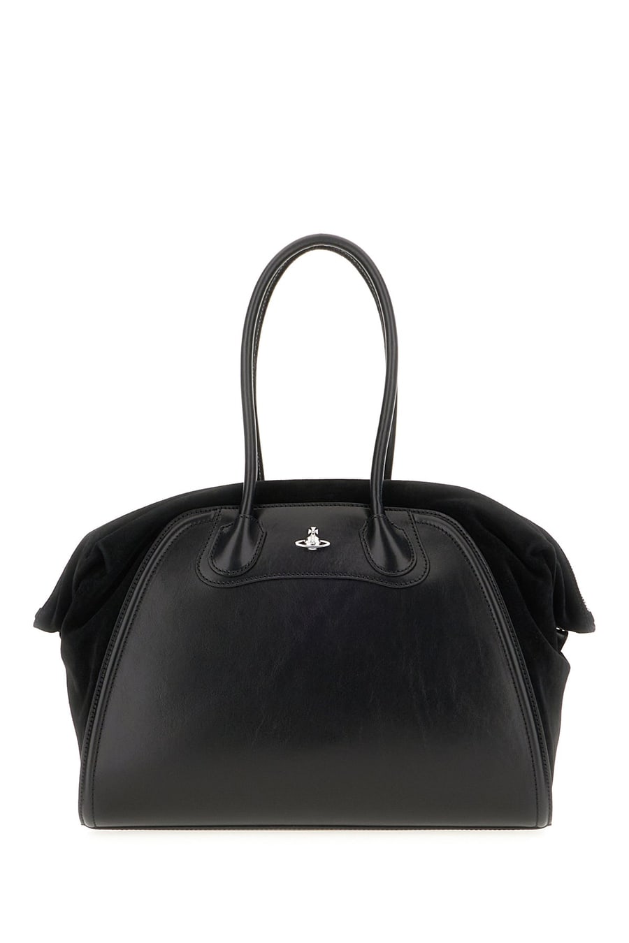 Vivienne Westwood Borsa a spalla Shirley nera in pelle e pelle scamosciata