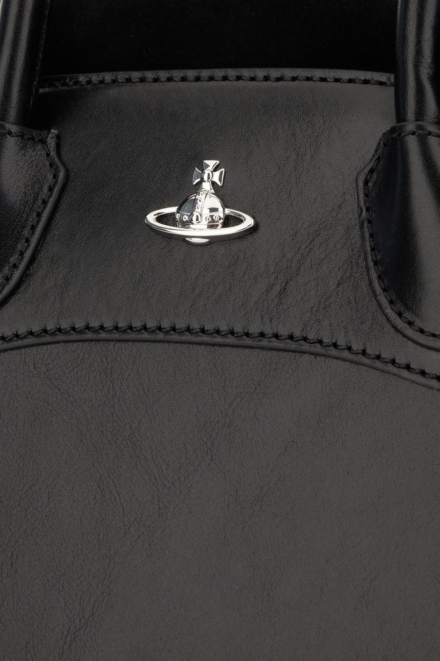 Vivienne Westwood Borsa a spalla Shirley nera in pelle e pelle scamosciata, view 4