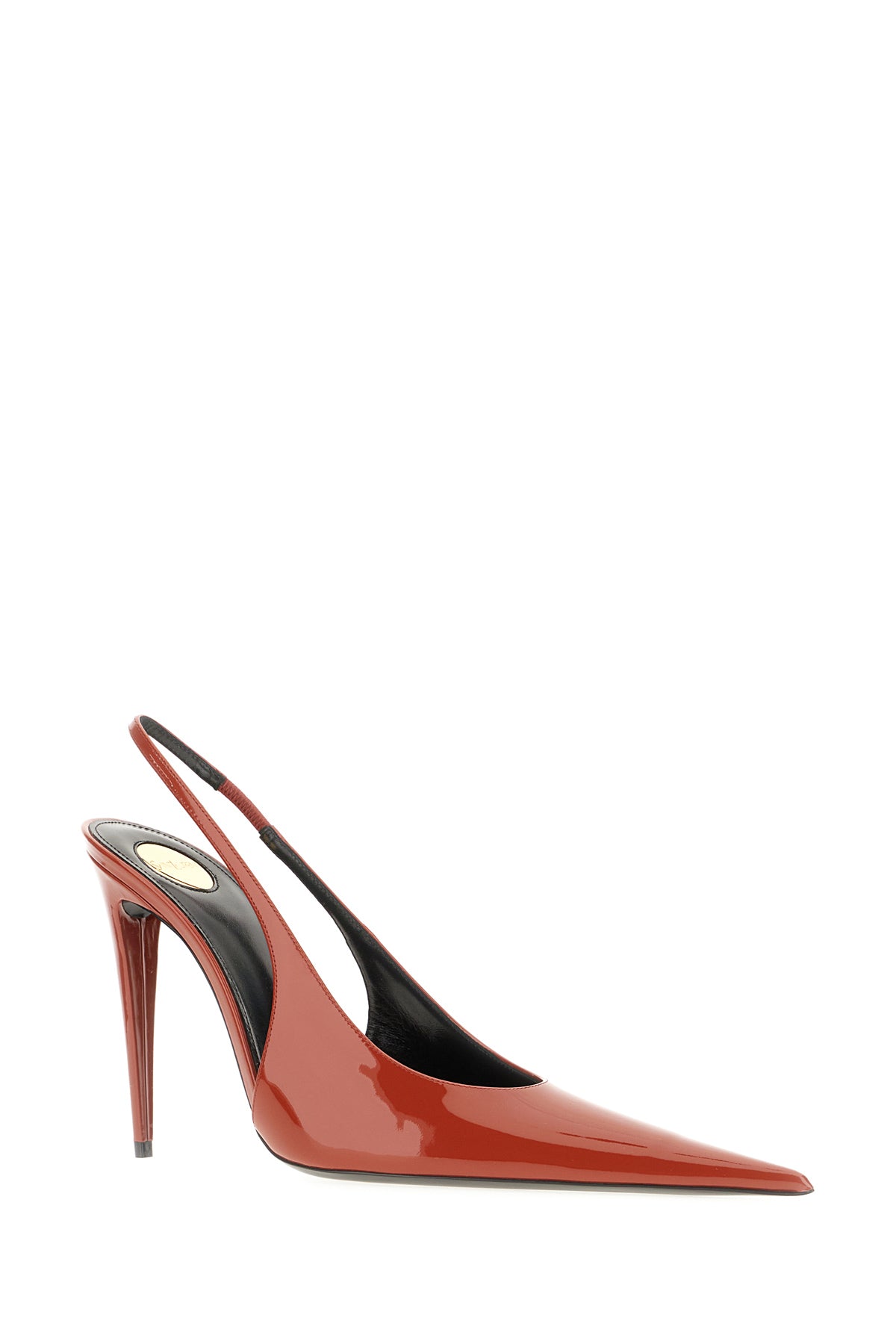 Saint Laurent Scarpe con tacco in pelle mattone, view 2