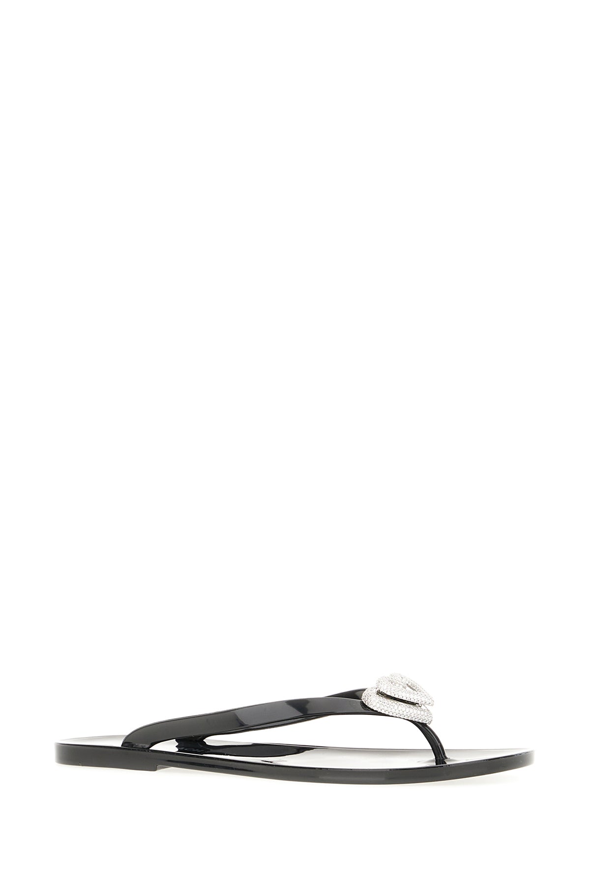 MACH&MACH Sandali infradito in PVC nero, view 2