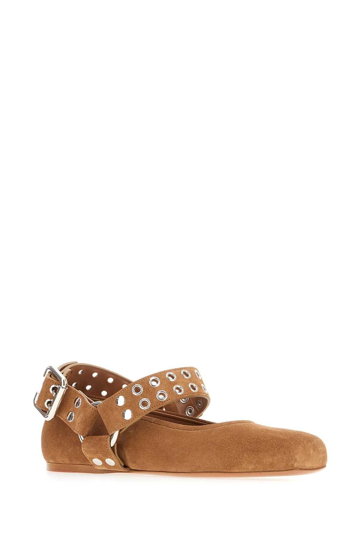 Alaïa Ballerine in pelle scamosciata cammello, view 2