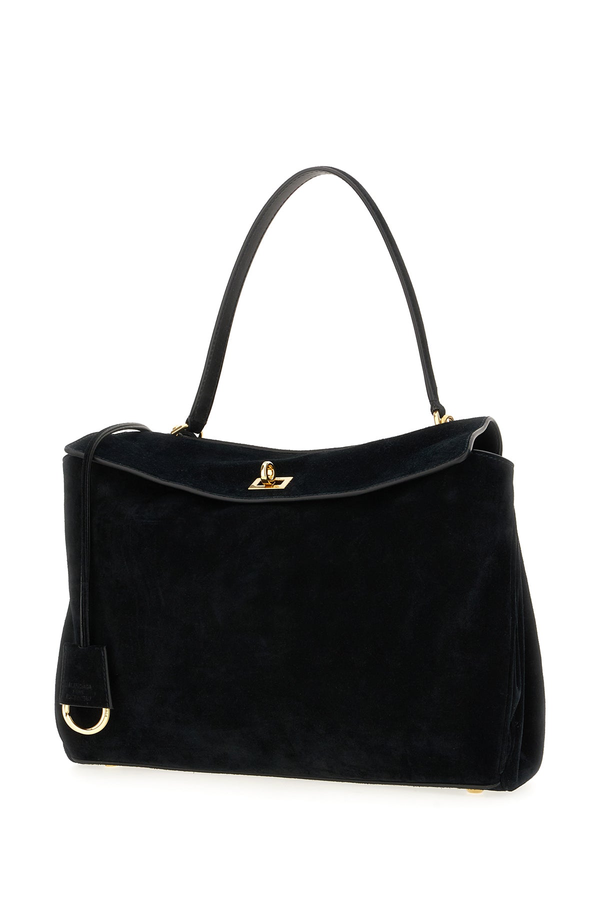 Balenciaga Borsa a mano Rodeo media in pelle scamosciata nera, view 2