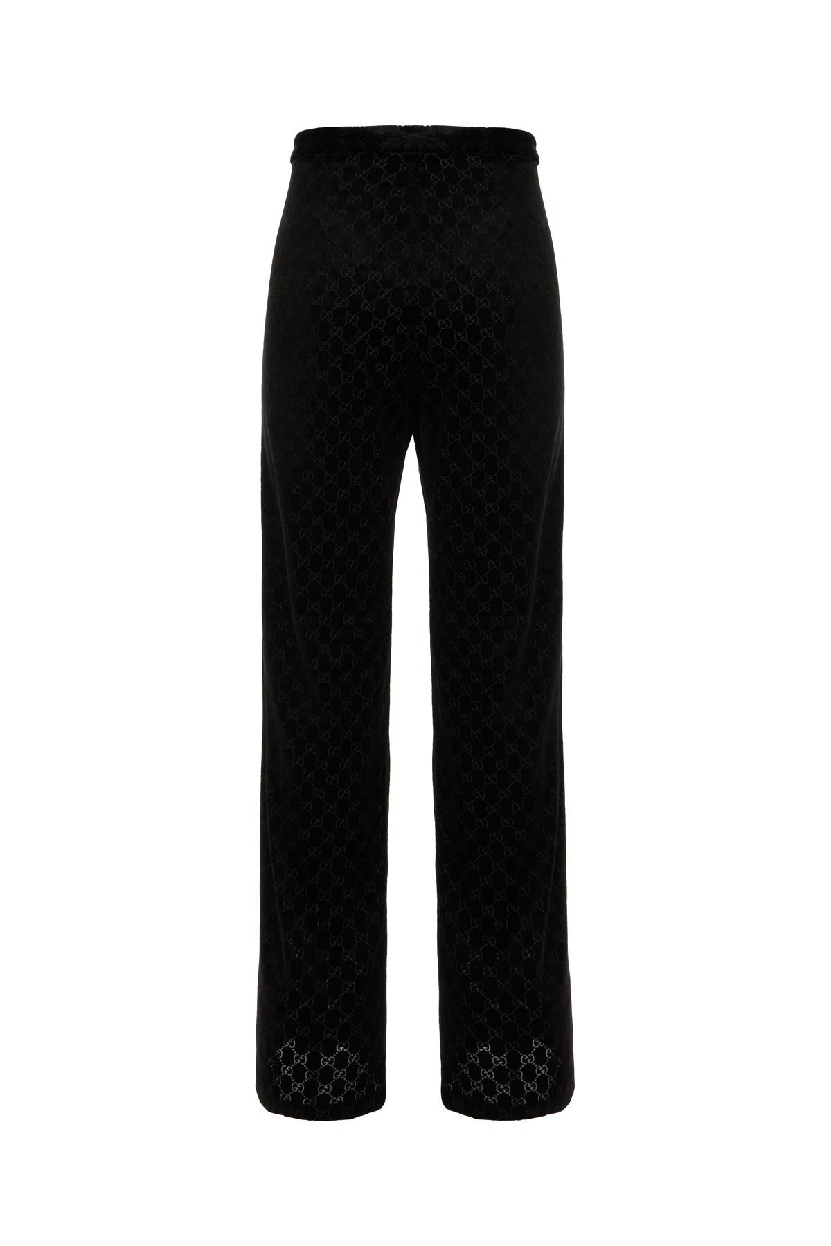 Gucci Pantalone in velluto stretch nero, view 2