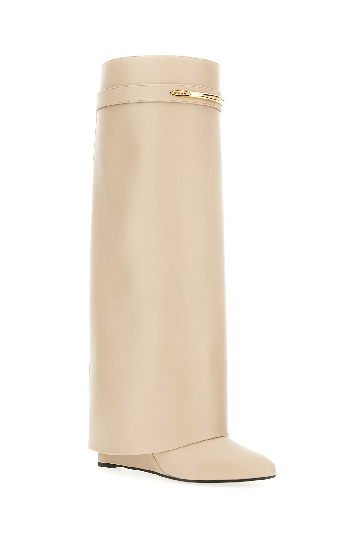 Givenchy Stivali Shark Lock in pelle cappuccino, view 2