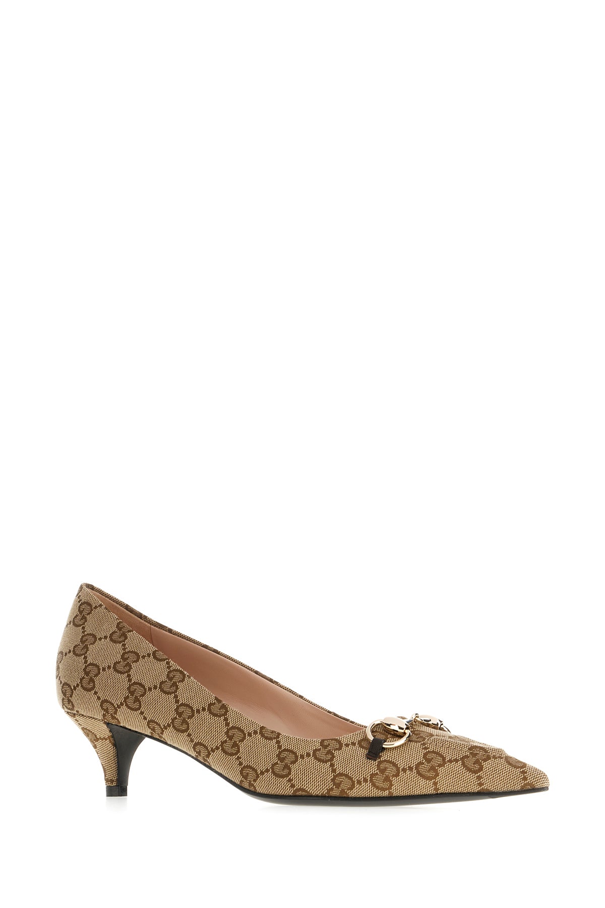 Gucci Scarpe con tacco in tessuto GG, view 2