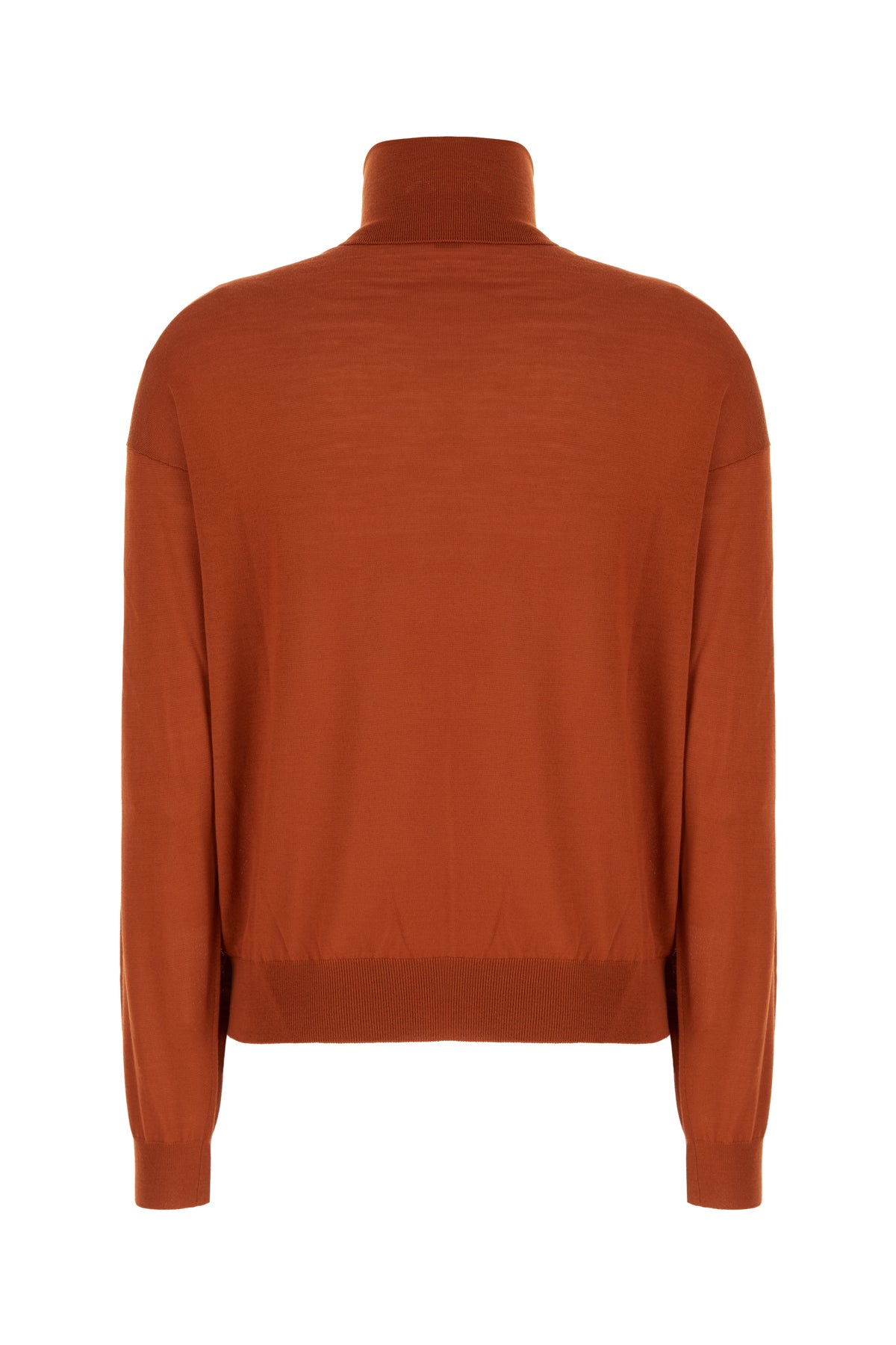 Saint Laurent Maglione in misto lana stretch mattone, view 2
