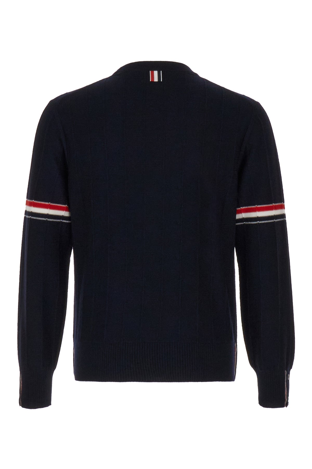 Thom Browne Maglione in lana blu notte, view 2