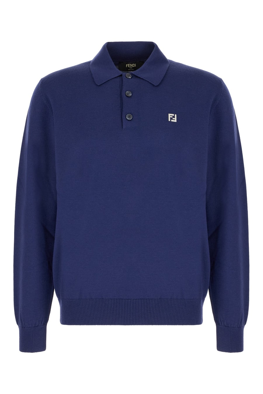 Fendi Polo in lana stretch blu