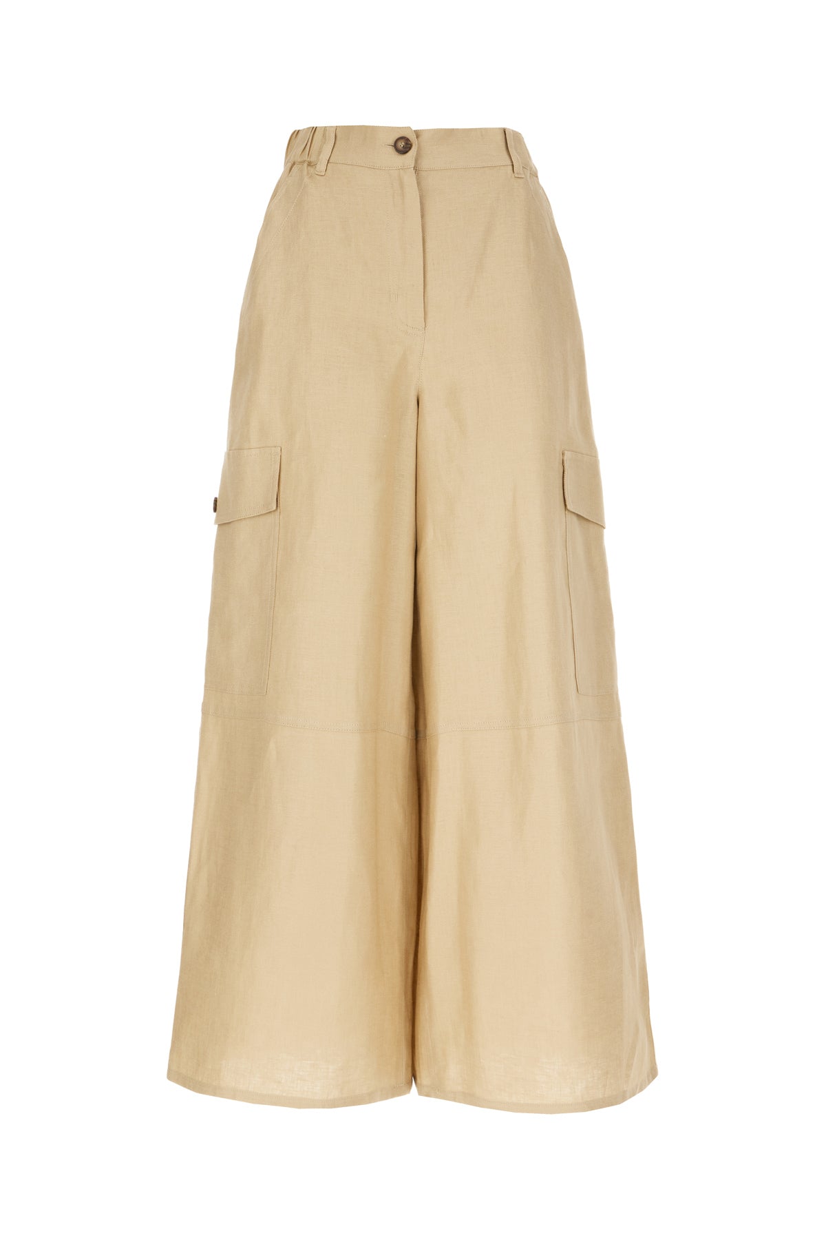 Weekend Max Mara Pantalone in lino sabbia