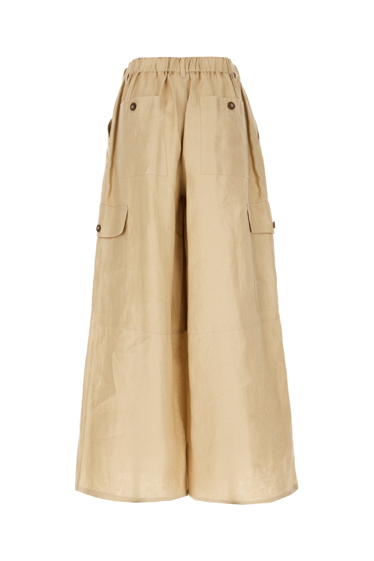 Weekend Max Mara Pantalone in lino sabbia, view 2