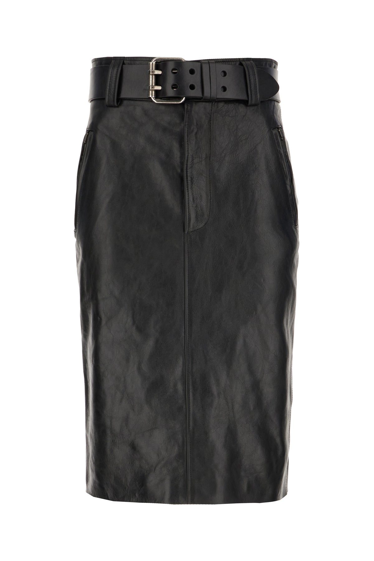 Saint Laurent Gonna in pelle nera
