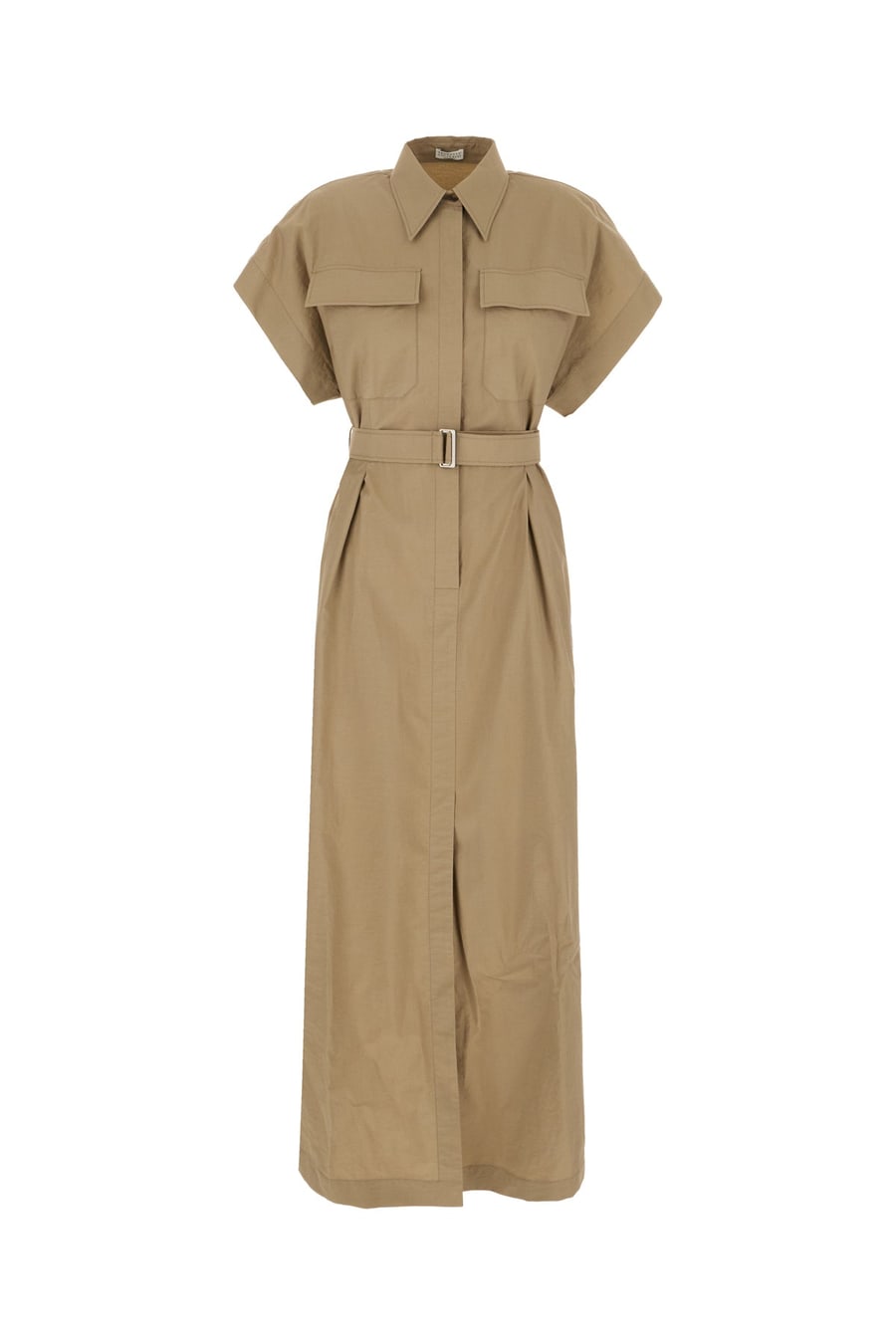 Brunello Cucinelli Abito in misto cotone beige