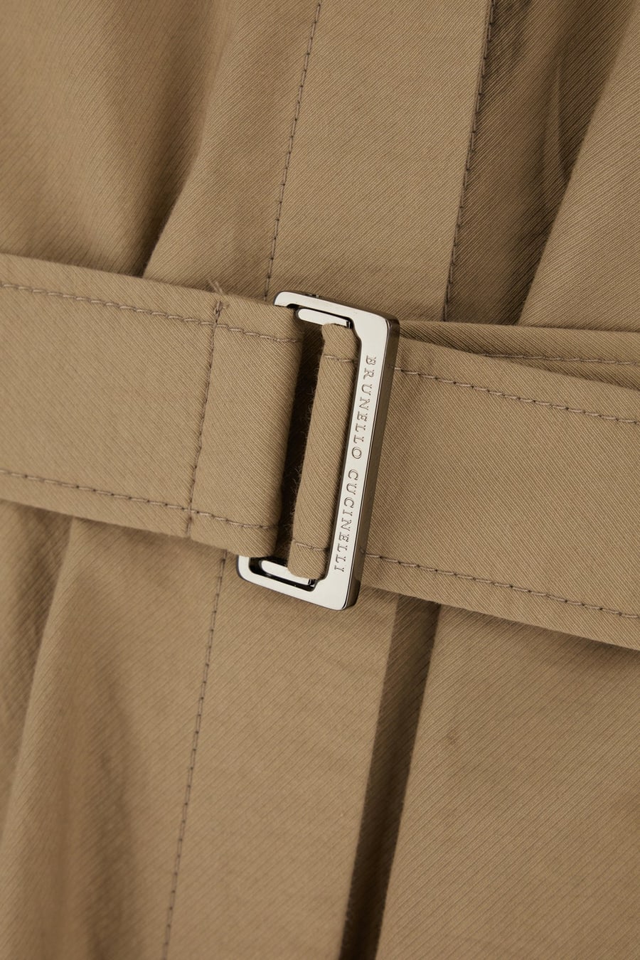 Brunello Cucinelli Abito in misto cotone beige, view 3