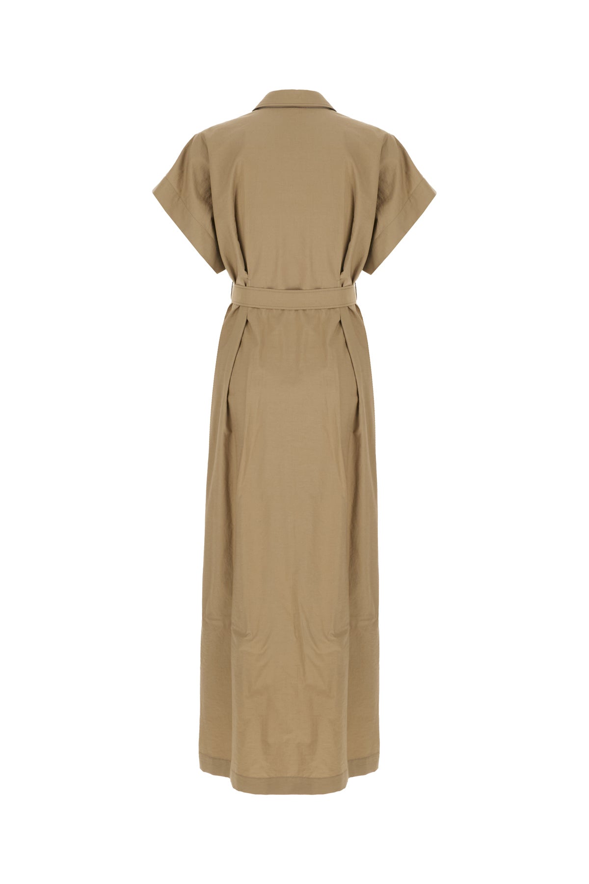 Brunello Cucinelli Abito in misto cotone beige, view 2