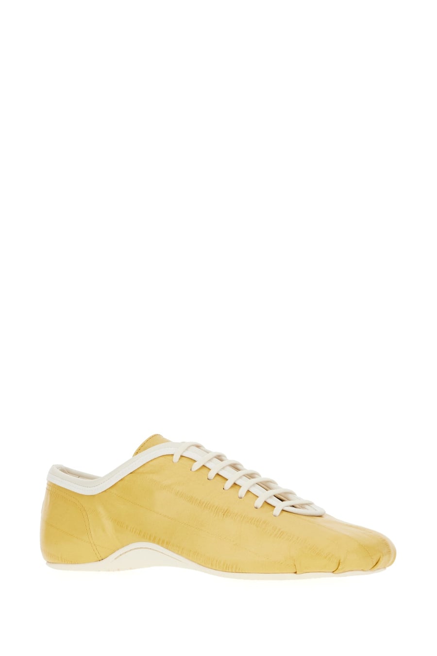 Dries Van Noten Sneakers Ballerina in pelle ocra, view 2