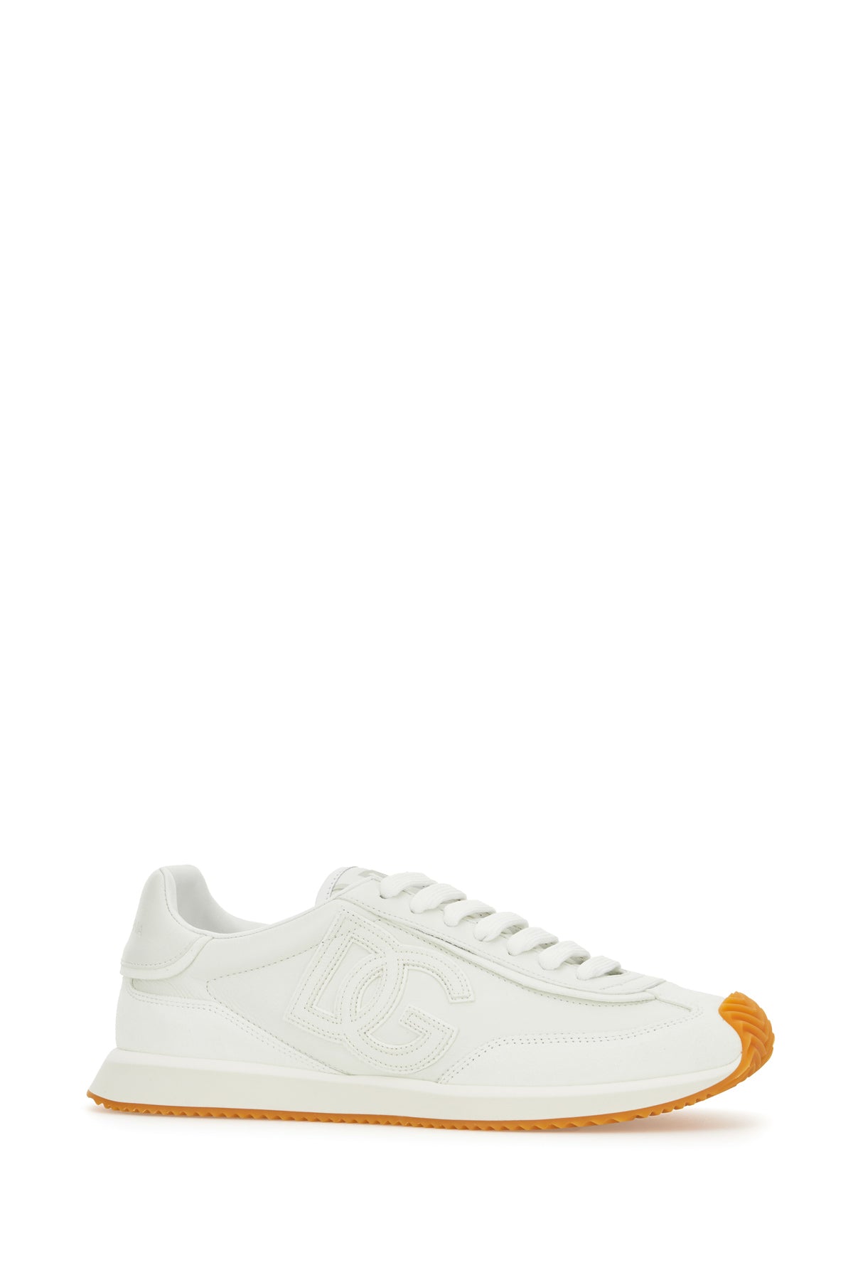 Dolce & Gabbana Sneakers Cushion bianche in pelle e pelle scamosciata, view 2