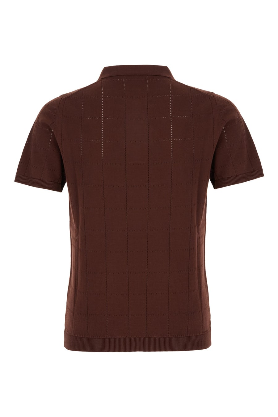 ALPHA STUDIO Polo in cotone marrone, view 2