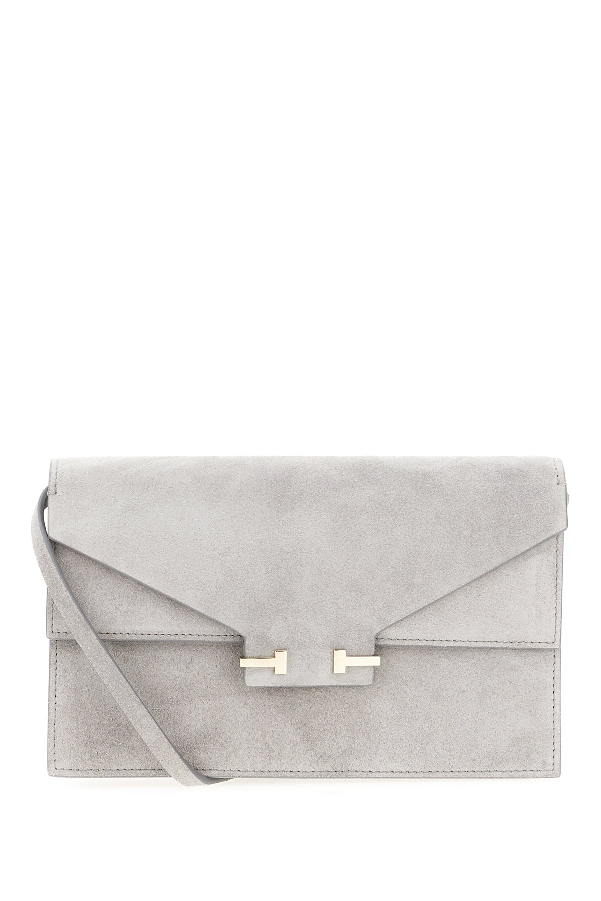 Tom Ford Borsa a tracolla in pelle scamosciata grigio chiaro