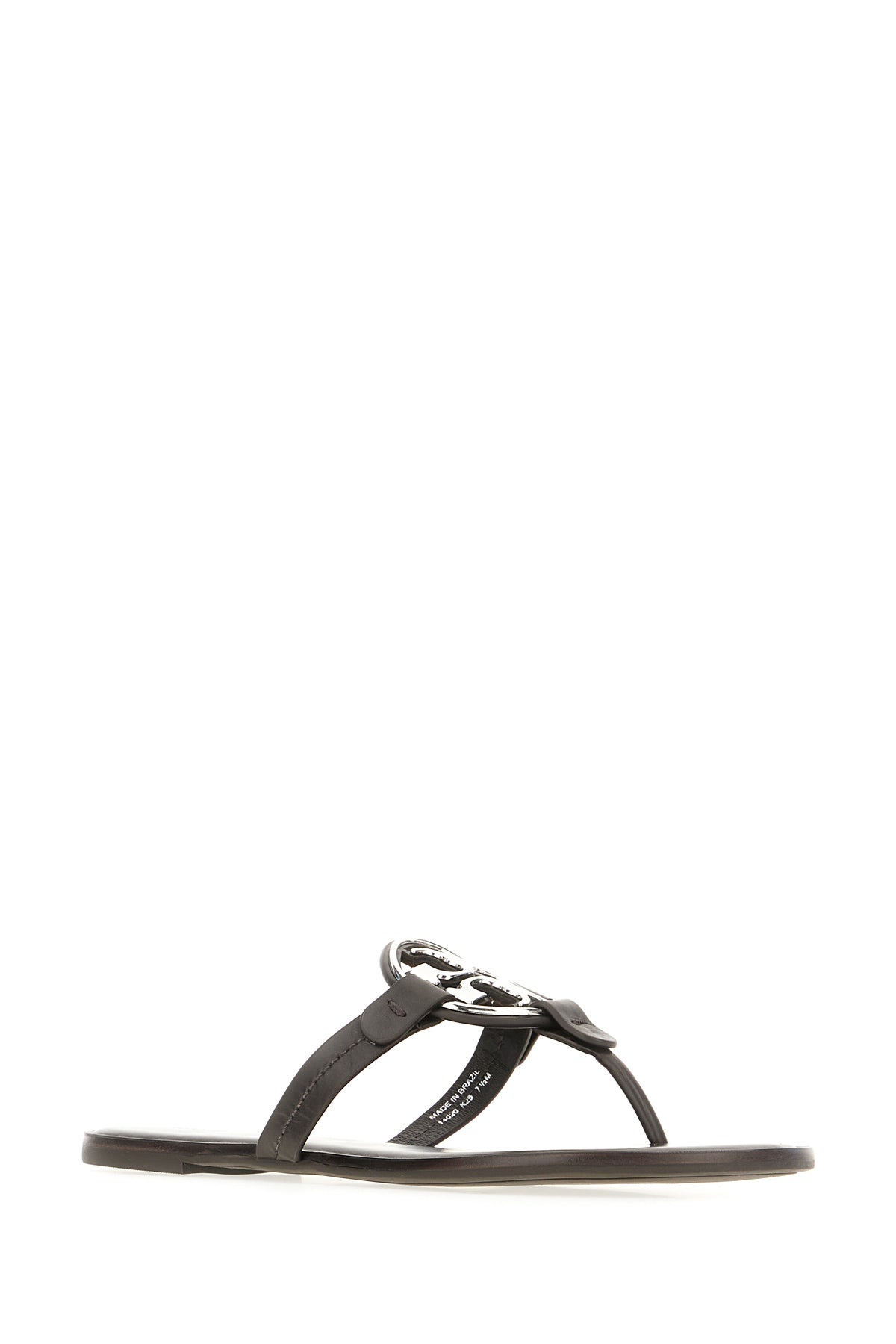 Tory Burch Sandali infradito Miller in pelle nera, view 2