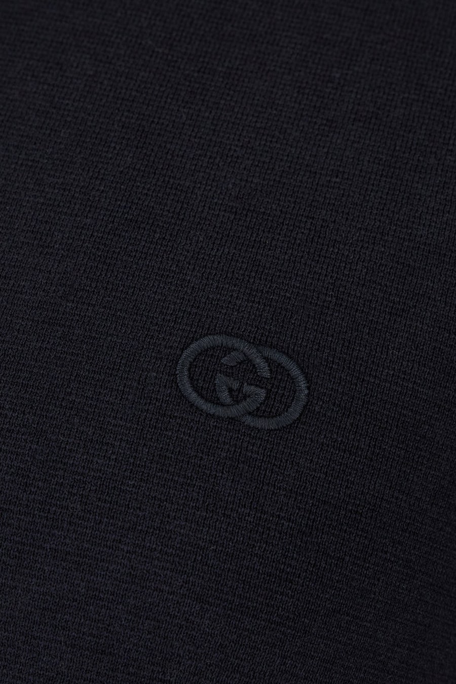 Gucci Maglione in seta e cotone blu notte, view 3