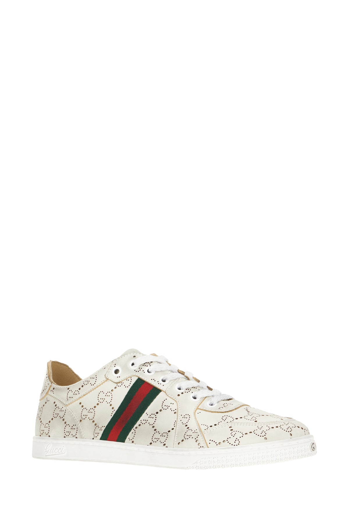 Gucci Sneakers in pelle gesso, view 2