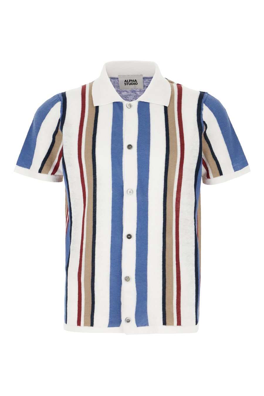 ALPHA STUDIO Camicia in misto lino multicolor