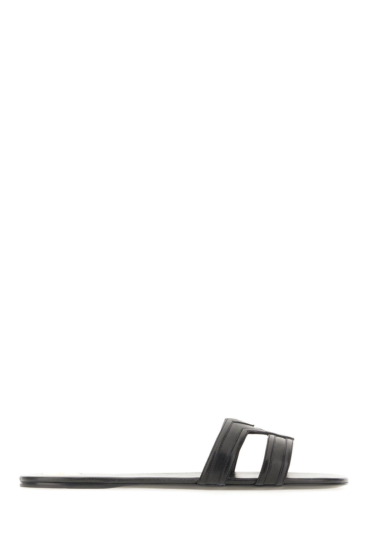 Saint Laurent Slippers in pelle nera